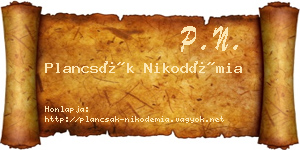 Plancsák Nikodémia névjegykártya